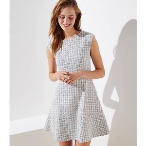 NWT LOFT Checked Jacquard Flare Dress